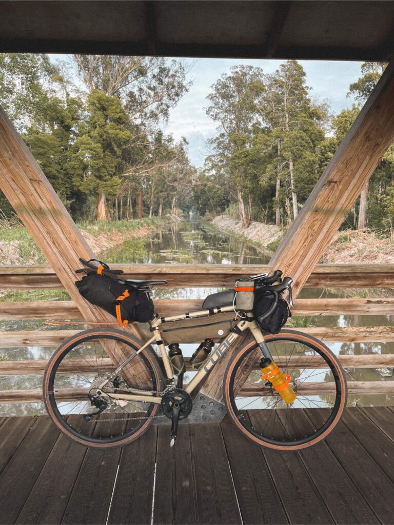 Bikepacking Portugal — covered wooden bridge, day 3
