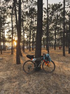 Bikepacking Portugal — Orbitur campsite at sunset